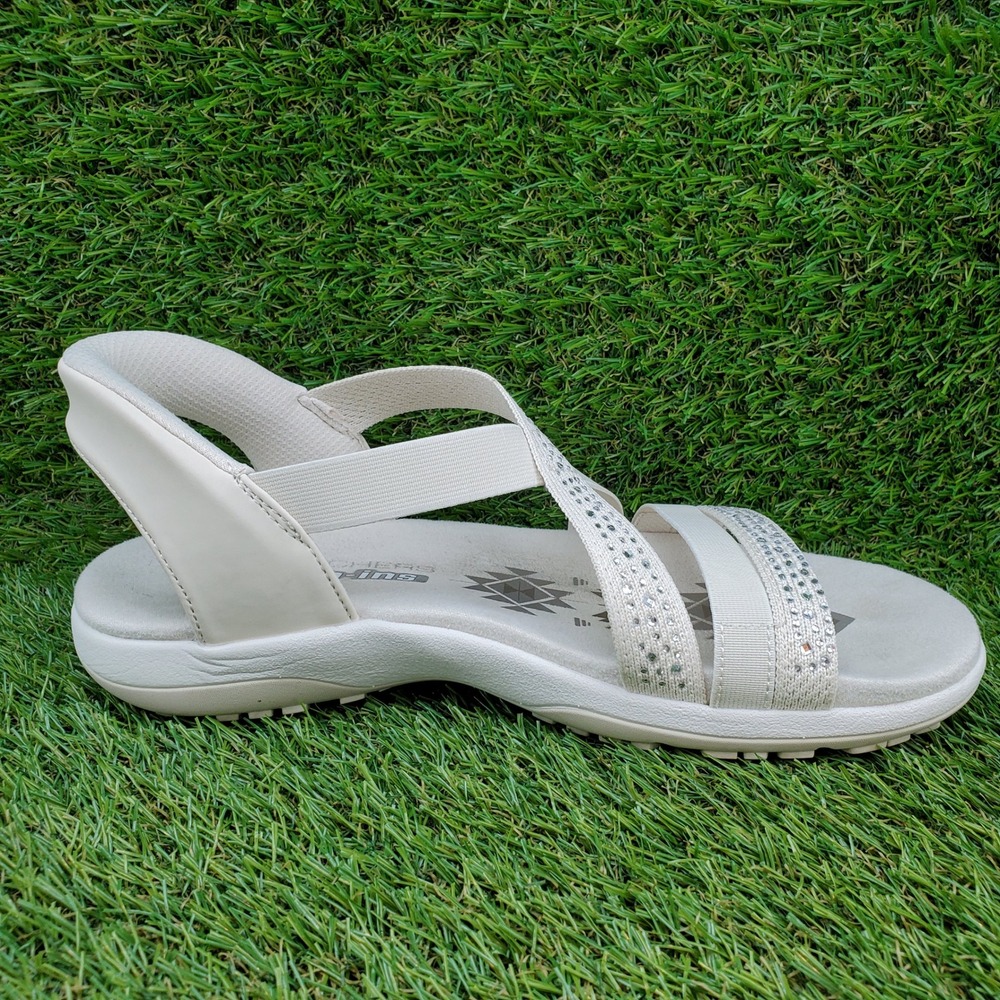 Skechers Reggae Slim Summer Sparkle SIZE 7 Women's Slip-ins Sandals Natural - Picture 8 of 9